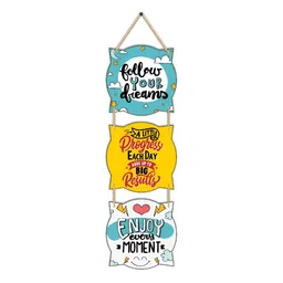 CVANU Blue & Yellow Quotes Printed Wooden Signs and Plaques-picture-32