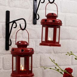 Homesake Set of 2 Decorative Wall Star Metal Lantern with Wall Hook-image-27