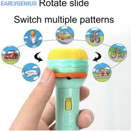earlygenius Mini Projector Flashlight Torch Kids 3 Slides with 8 Patterns Each image 4