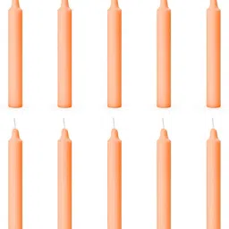 Pillar Candle Set Of 10 (Orange) Candle-7