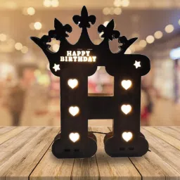 H Alphabet Wooden Lamp Table Lamp-21