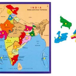 Wooden Large Map of India Puzzle State For Knowledge & Learning-40