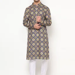 THE GENTLEMENS CLUB Men Floral Printed Kurta-28