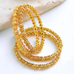 FEMMIBELLA Set Of 4 Gold-Plated Bangles-49
