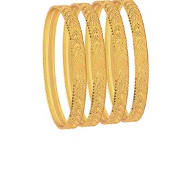 Shining Jewel - By Shivansh Woman Set Of 4 Gold-Plated Traditional Bangles image 2