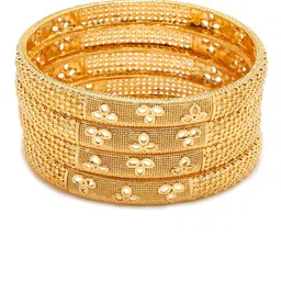 Anouk Set Of 4 Gold-Plated Textured Bangles image 2
