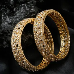 Anouk Set of 2 Gold-Plated Stone-Studded Bangles image 2