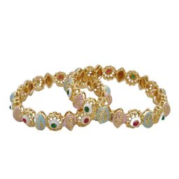 Anouk Gold Toned Set of 2 Gold Plated Kundan Stone Studded Bangles image 2