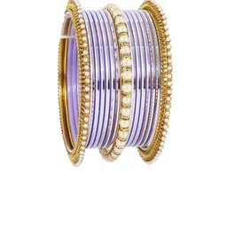 NMII Set Of 30 Zircon Studded & Beaded Glossy Finished Bangles image 3