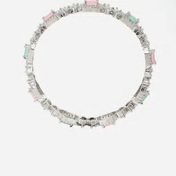 ZENEME Set Of 2 Rhodium-Plated AD-Studded Bangles image 3