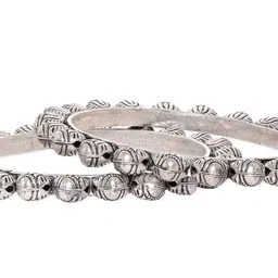 Rubans Set Of 2 Silver-Plated Oxidized Bangles image 3