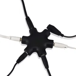 Elevea Black { 15 Years Warranty } 6-Port 3.5mm Audio Splitter Adapter Phone Converter-picture-31