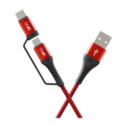 boAt Deuce 300 Type A to Type C, Micro USB 4.9 Feet (1.5M) 2-in-1 Cable (Tangle-free Design, Martian Red)-25