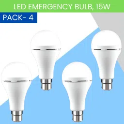 15W Rechargeable Inverter LED Bulb with Upto 4H.Power Cut Lighting Pack of_4B389 4 hrs Bulb Emergency Light-image-67