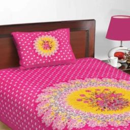 144 TC Cotton Single Jaipuri Prints Flat Bedsheet-image-75
