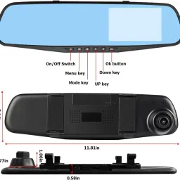 secureeye 3In1 2K Front/Rear/Mirror Car DVR Dash Cam Rear View Reverse G-Sensor 1080P Security Camera image 2