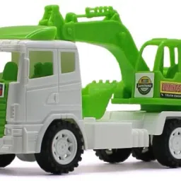 Friction Powered Plastic jcb construction engineering truck White and Green toy-82