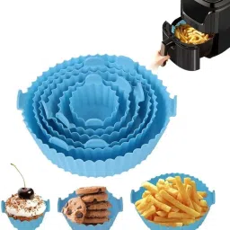 6 Pcs Air Fryer Reusable Silicone Pot Non-Stick Silicone Air Fryer-picture-18