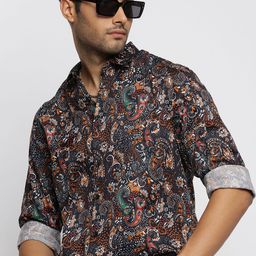 showoffff Men Slim Fit Printed Spread Collar Casual Shirt-picture-40