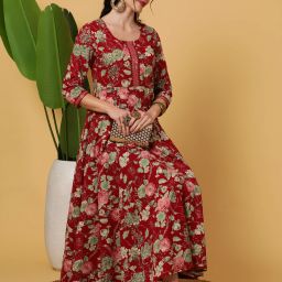Printed Pure Cotton Stitched Anarkali Gown-image-75