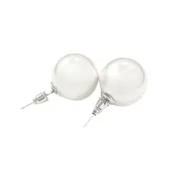 SALVE Stainless Steel Pearls Beaded Circular Studs Earrings image 4