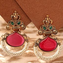 KARATCART Gold-Plated Classic Drop Earrings-3