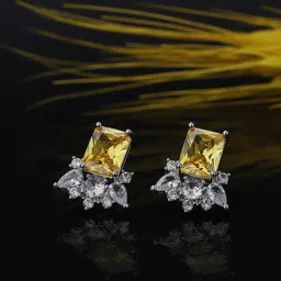 Carlton London Rhodium-Plated Contemporary Premium Studs Earrings-58