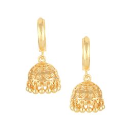 Vighnaharta Set Of 2 Gold-Plated Contemporary Jhumkas And Bugadi Earrings-22