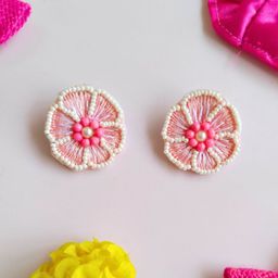 Sangria Beaded Stud Earrings-42