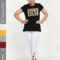 IndiWeaves Girls Pack of 4 Printed Ankle-Length Pure Cotton Leggings-image-73