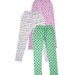IndiWeaves Girls Pack Of 3 Allover Printed Ankle Length Pure Cotton Leggings-image-25