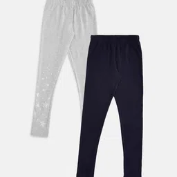Pantaloons Junior Girls Pack of 2 Solid Churidhar Length Leggings-image-7