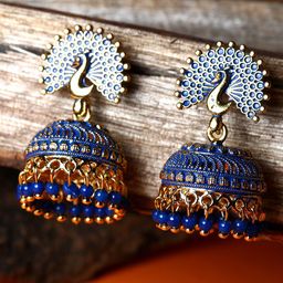 ANIKAS CREATION Gold-Plated Contemporary Jhumkas Earrings-21