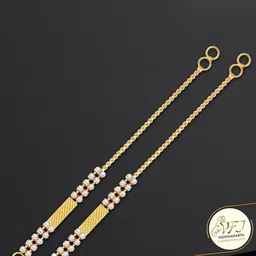 Vighnaharta Set Of 2 Gold-Plated Contemporary Ear Chains-15