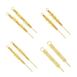 Vighnaharta Set of 4 Gold-Plated Floral Ear Cuff Earrings-29