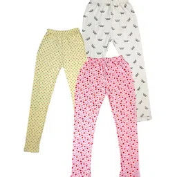 IndiWeaves Girls Pack Of 3 Printed Skin Friendly Pure Cotton Ankle Length Legging-image-56