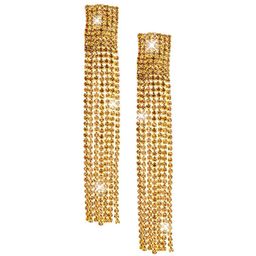 Shining Jewel - By Shivansh Gold-Plated Contemporary Drop Earrings-14