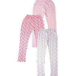 IndiWeaves Girls Pack Of 3 Allover Printed Ankle Length Pure Cotton Leggings-image-79