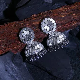 Adwitiya Collection Silver-Plated Classic Jhumkas Earrings-85