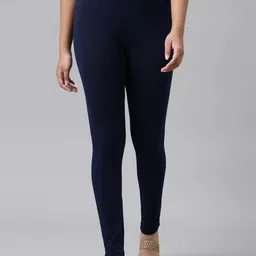 Go Colors Girls Navy Blue Ankel Length Legging-picture-47