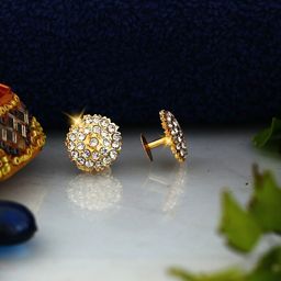 Vighnaharta Gold-Plated Floral Studs Earrings-55