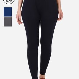 BUY NEW TREND Women Pack Of 3 Solid Ankle-Length Leggings-image-7