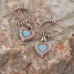 Accessorize Heart Shaped Half Hoop Earrings-48