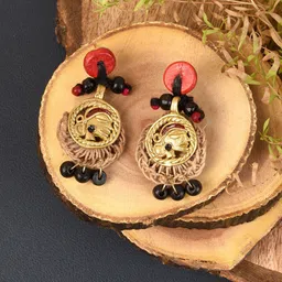 AAKRITI ART CREATIONS Beaded Quirky Drop Earrings-8