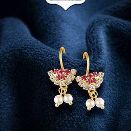 Vighnaharta Gold-Plated Teardrop Shaped Ear Cuff-31