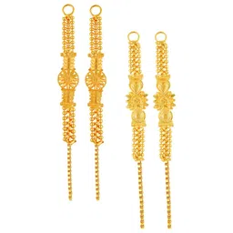 Vighnaharta Gold-Plated Geometric Drop Earrings-13