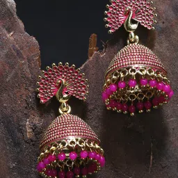ANIKAS CREATION Gold Plated Peacock Shaped Jhumkas-52