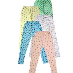 IndiWeaves Girls Pack of 5 Printed Ankle-Length Cotton Leggings-image-72