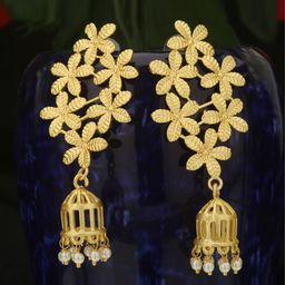 CELEBRAVO Brass-Plated Dome Shaped Jhumkas-12