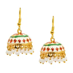 Shining Jewel - By Shivansh Gold Plated Contemporary Jhumkas-image-28